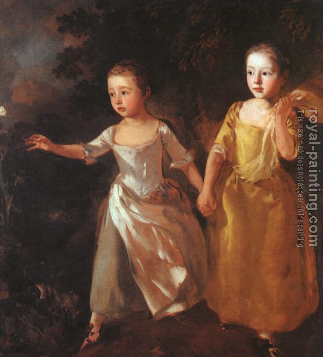 Thomas Gainsborough : The Painter's Daughters Chasing a Butterfly